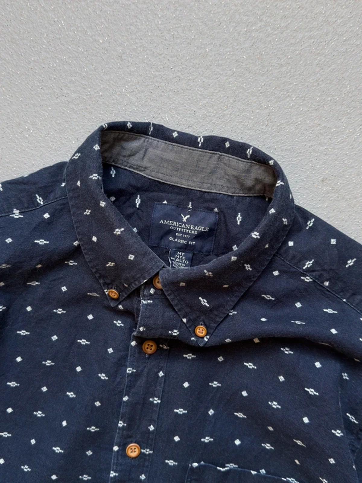 Navajo Aztec Print Oxford Shirt Medium Mens American Eagle