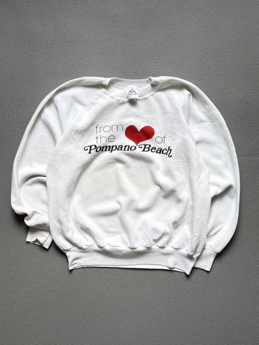 Vintage 80s Pompano Beach Sweatshirt Ladies Large