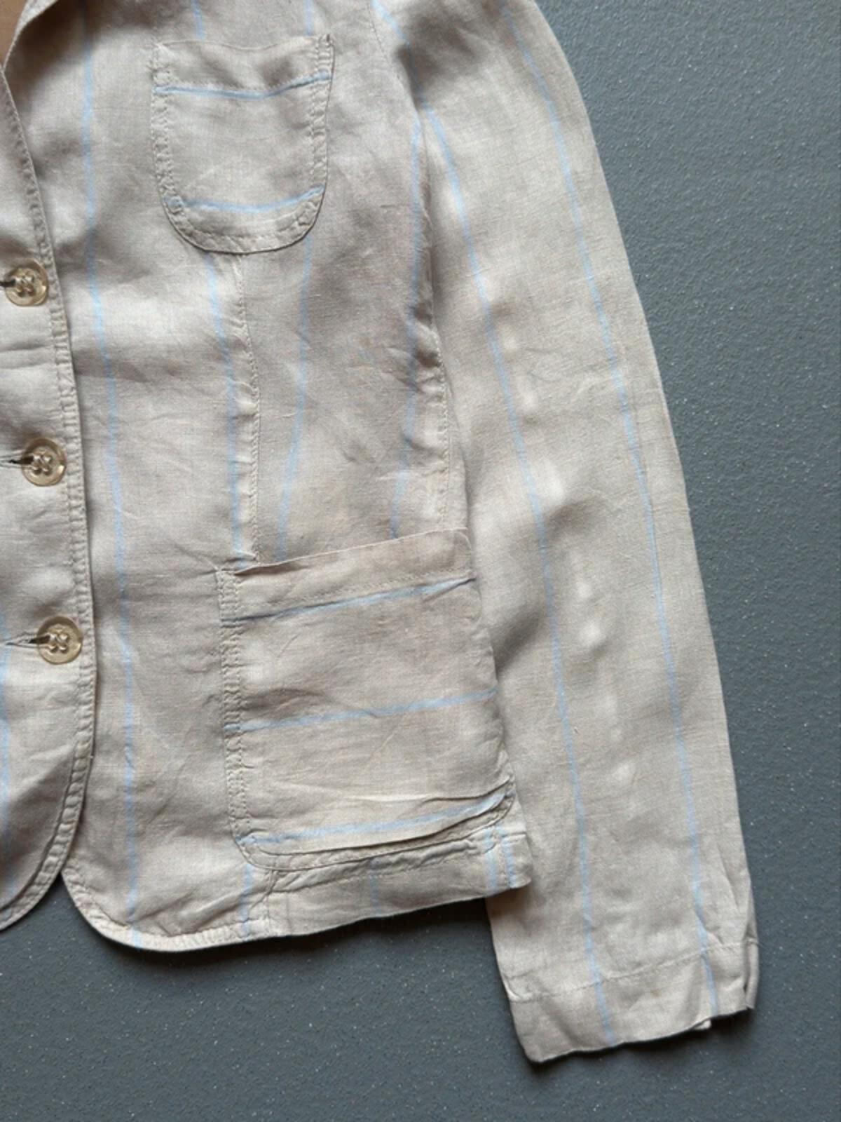 Armani 2000s Linen Blazer Beige Size 10
