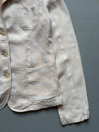 Armani 2000s Linen Blazer Beige Size 10