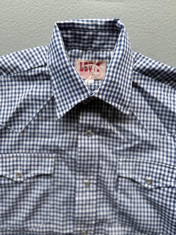 Vintage 1970s Levi’s Gingham Western Shirt – Made in USA