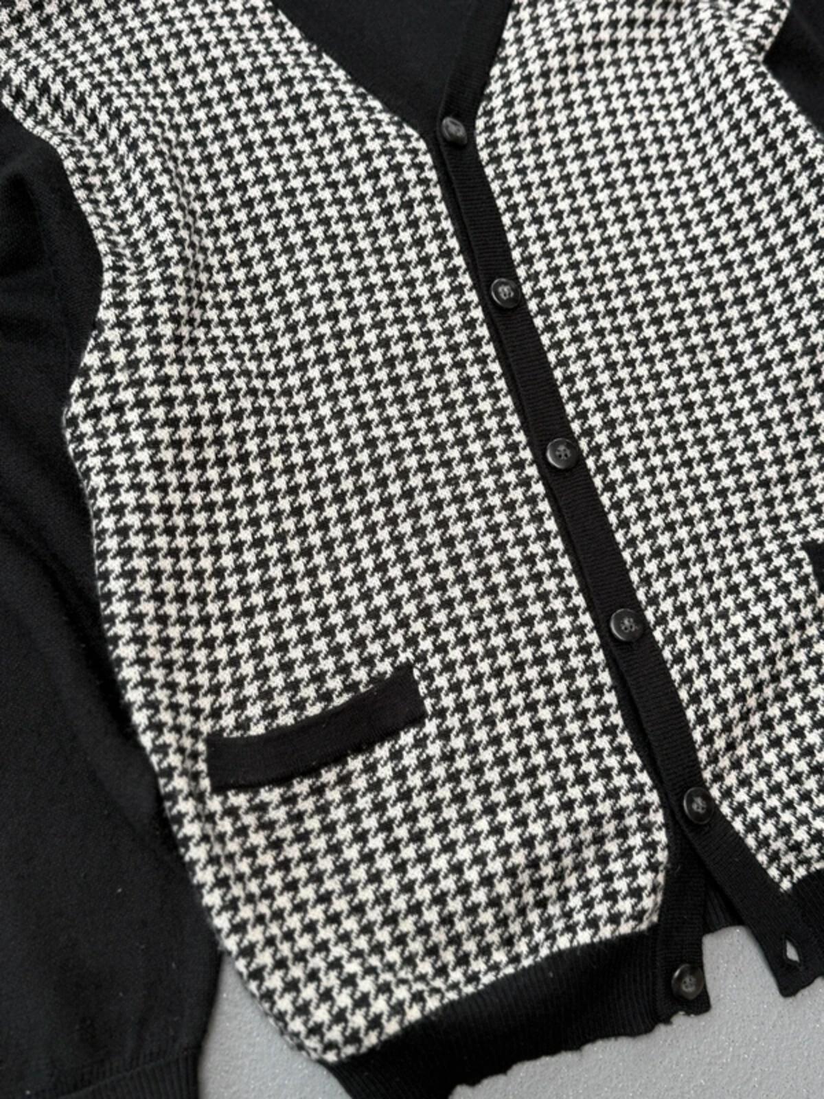 MCM Vintage Houndtooth Cardigan Medium