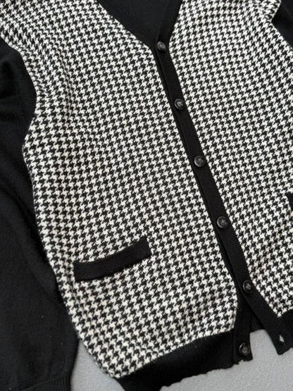 MCM Vintage Houndtooth Cardigan Medium